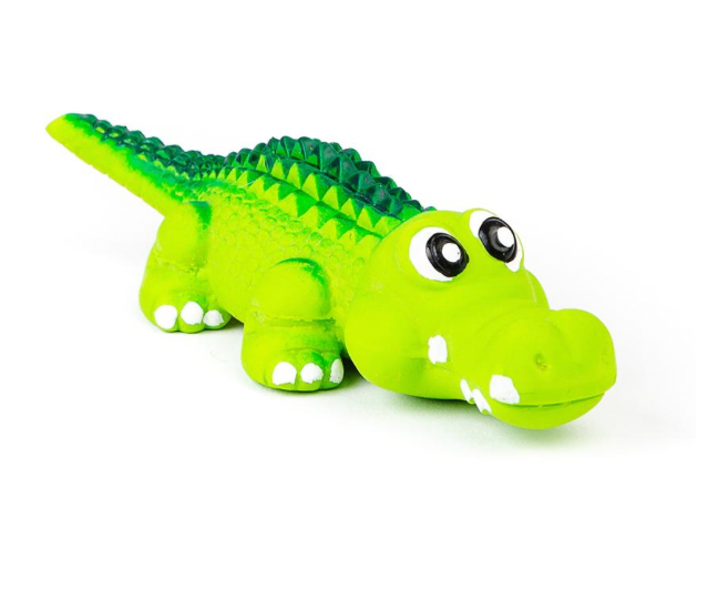 Bud'z Latex Squeaker Green Alligator Dog Toy