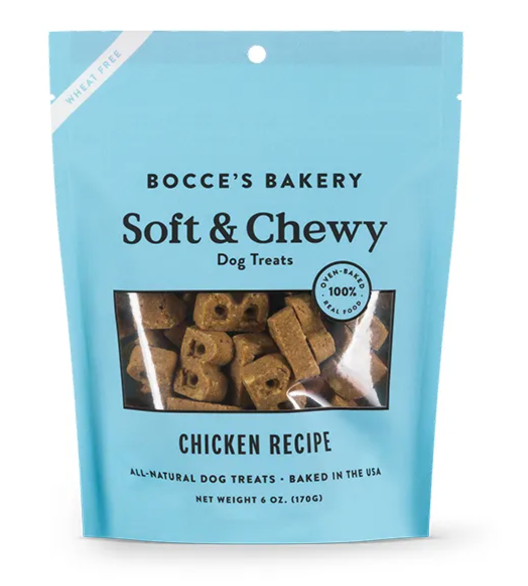Bocce s Bakery Soft Chewy Wheat Free Chicken Dog Treats 6oz 170g