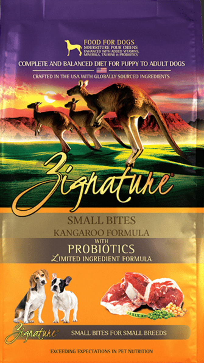 Zignature L.I.D. Kangaroo with Probiotics Small Bites GF Dog Food