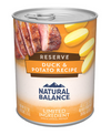 Natural Balance L.I.D. Duck &amp; Potato GF Canned Dog Food (369g/13oz)