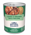 Natural Balance L.I.D. Lamb &amp; Brown Rice Canned Dog Food (369g/13oz)