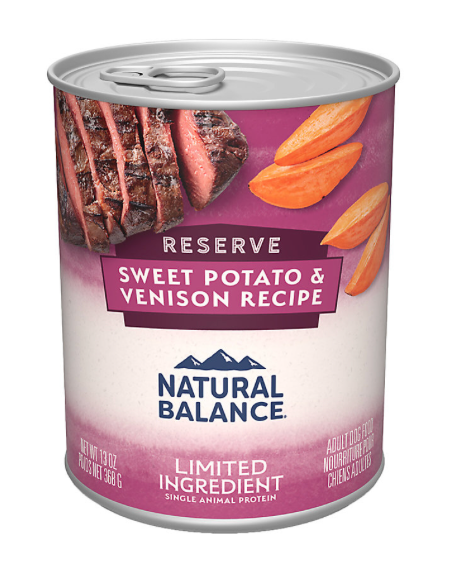 Natural balance venison 2025 and sweet potato ingredients