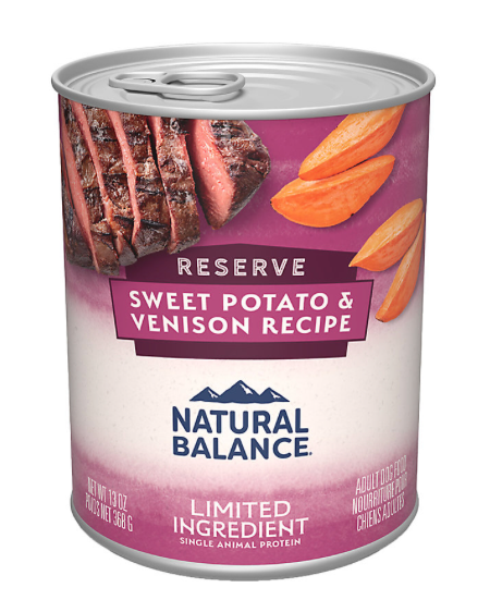 Natural Balance Venison Sweet Potato GF Canned Dog Food 13oz 369g