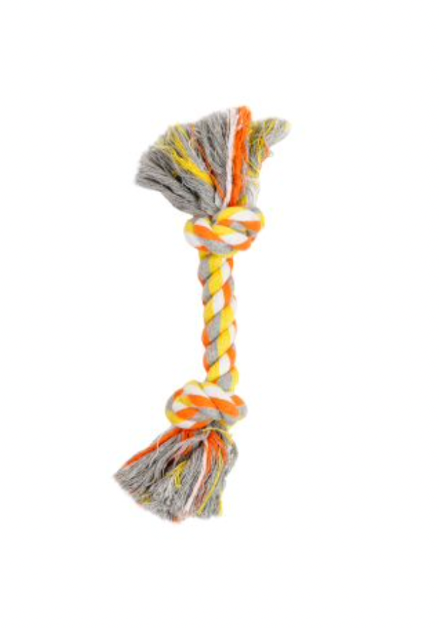 Bud'z Rope With 2 Knots - Orange And Yellow Dog Toy (8.5")