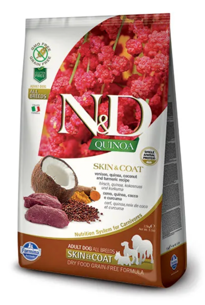 Farmina N&D Quinoa - Skin & Coat Venison Adult  Dog Food (6.9kg/15.4lb)