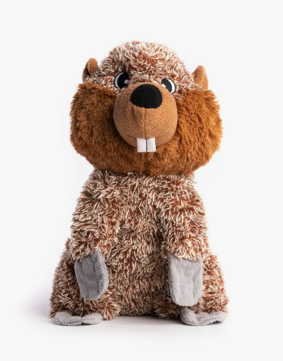 Fabdog Fluffy Beaver Plush Dog Toy S