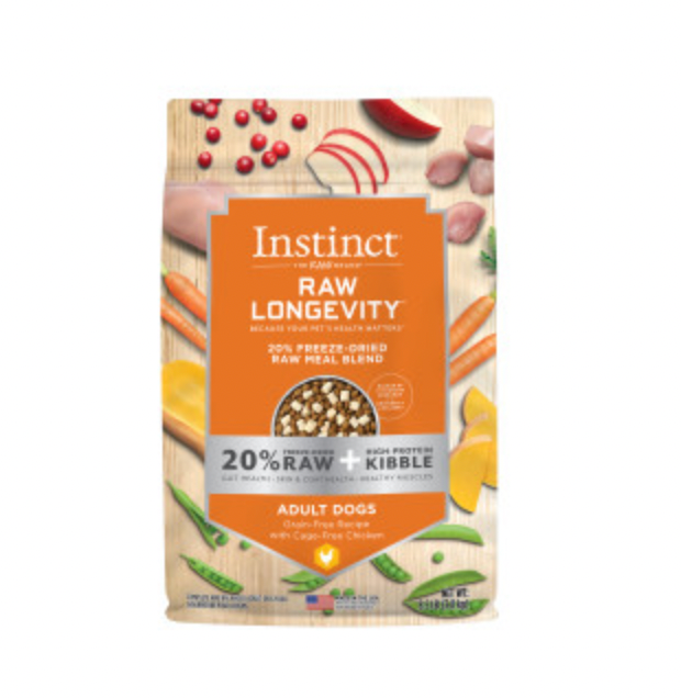 Instinct Longevity 20% Raw Freeze Dried & Kibble Cage Free Chicken GF Dog Food