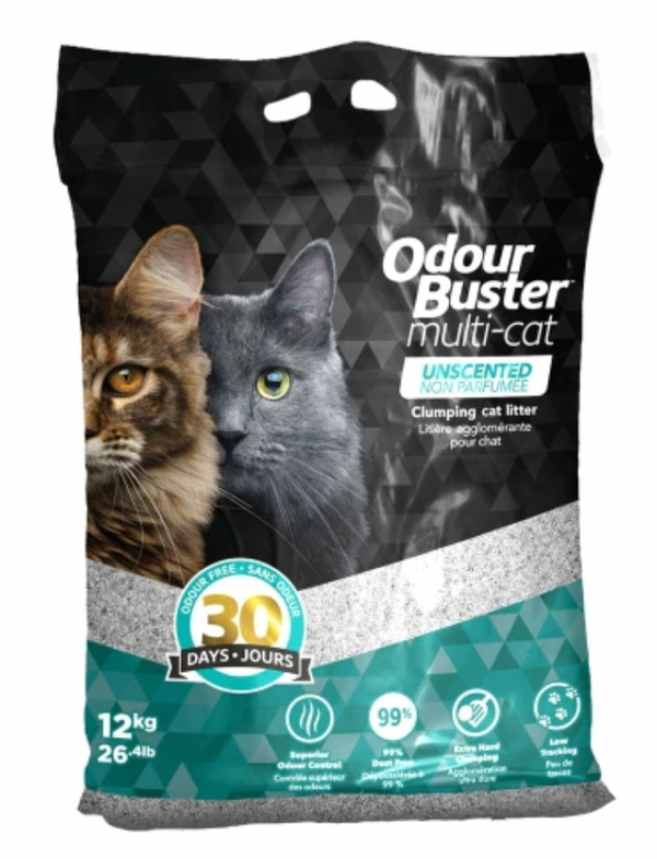 Odour Buster Unscented MULTICAT Clumping Cat Litter Wooftown.ca