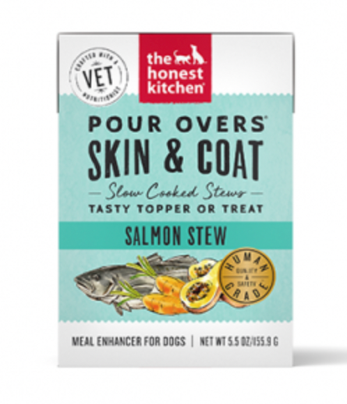 The Honest Kitchen Pour Over Stew - Skin & Coat - Salmon Dog Food Topper (5.5oz/156g)