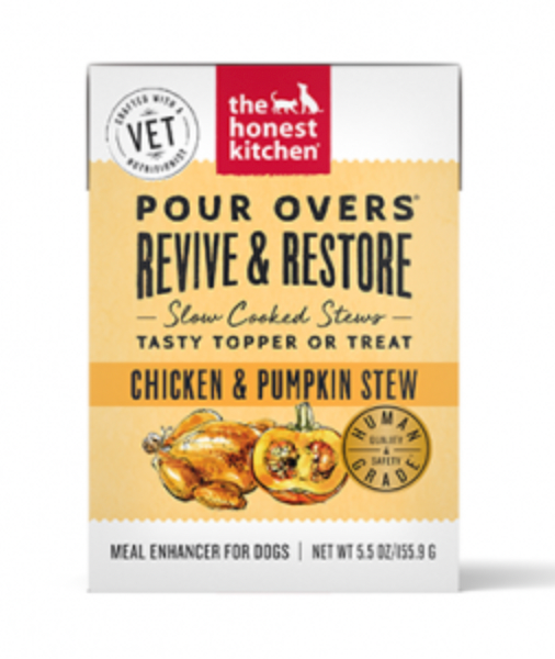 The Honest Kitchen Pour Over Stew - Revive & Restore - Chicken & Pumpkin Dog Food Topper (5.5oz/156g)