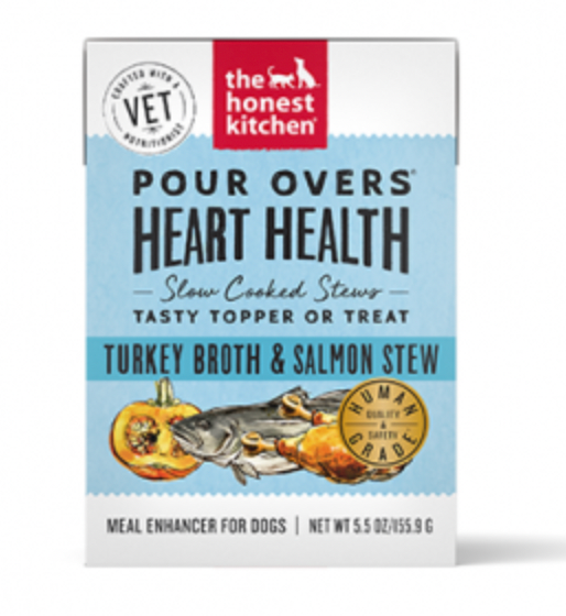 The Honest Kitchen Pour Over Stew - Heart Health - Turkey & Salmon Dog Food Topper (5.5oz/156g)