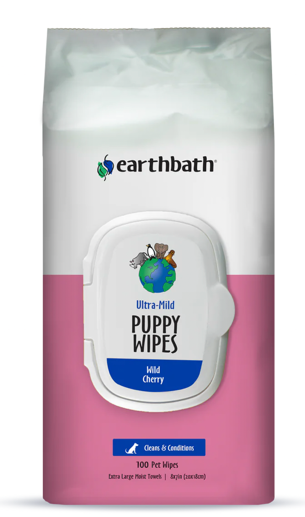 Earthbath Wild Cherry Ultra-Mild Puppy Wipes (100 ct)