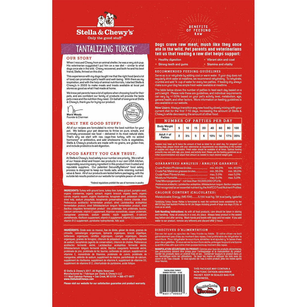 Stella &amp; Chewy&#39;s Dog Freeze Dried Tantalizing Turkey Dinner
