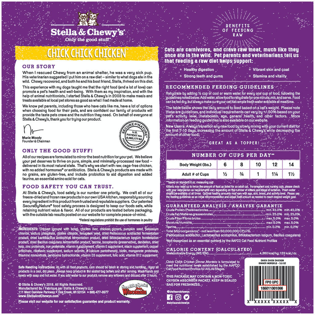 Stella &amp; Chewy&#39;s Freeze-Dried Raw - Chick, Chick, Chicken GF Cat Dinner Morsels