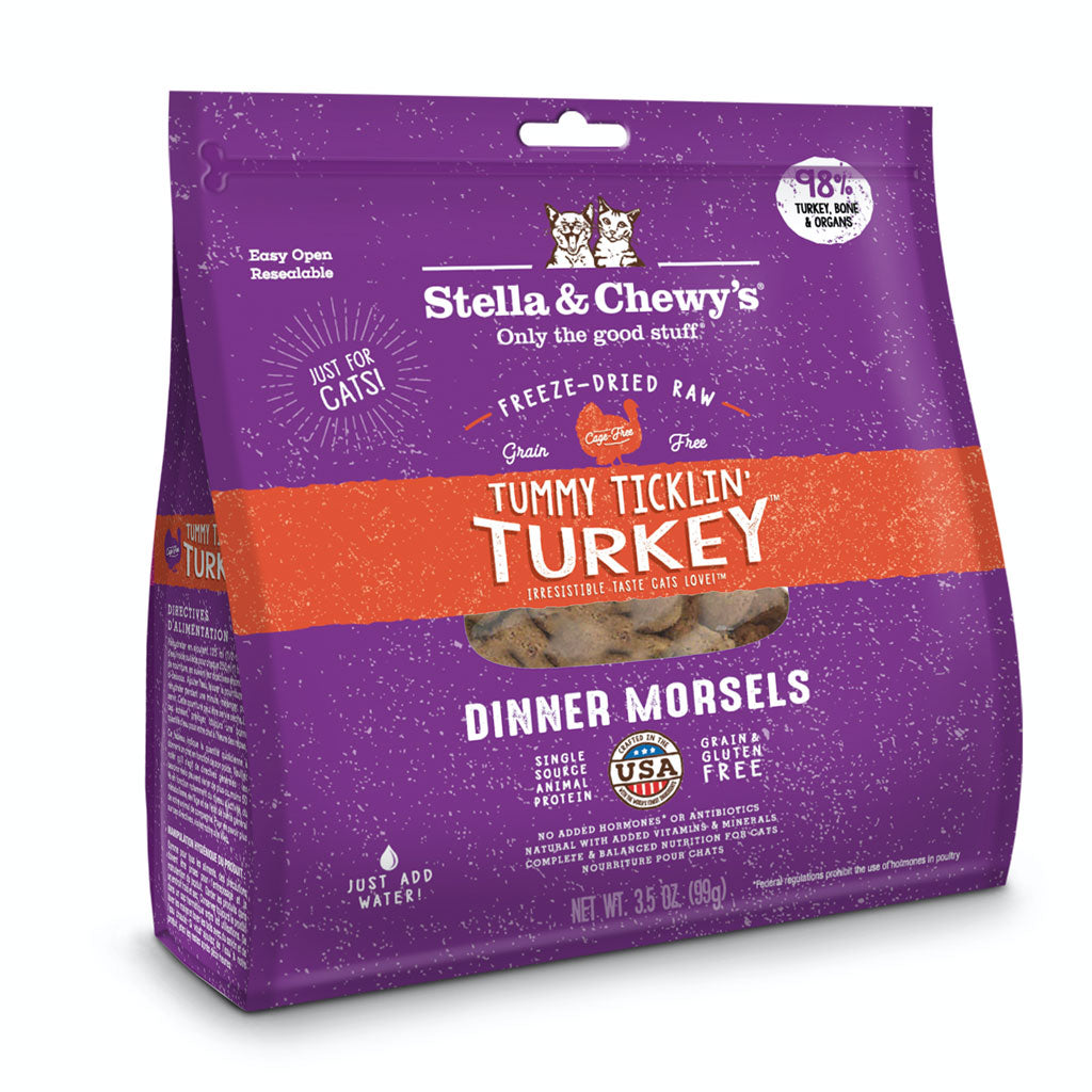 Stella & Chewy's Freeze-Dried Raw - Tummy Ticklin' Turkey GF Cat Dinner Morsels