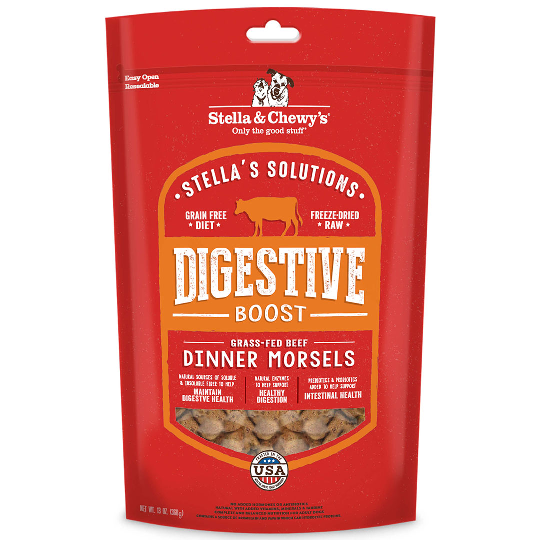 Stella & Chewy's Solutions Freeze-Dried Raw Digestive Boost - Beef GF Dinner Morsels for Dogs(13oz/368g)