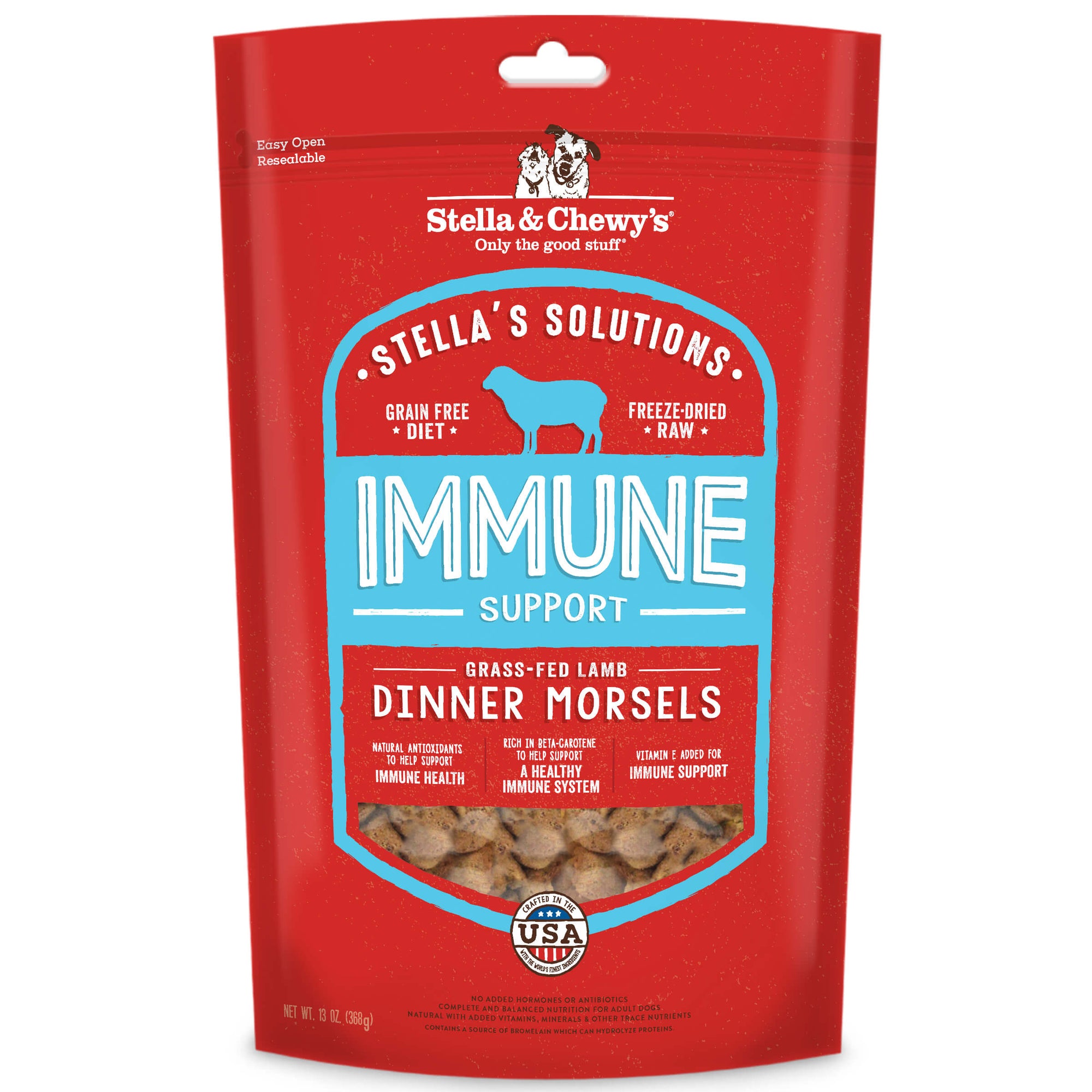 Stella & Chewy’s Solutions - Freeze-Dried Raw Immune Support Lamb Dinner Morsels Dog Food (13oz/368g)