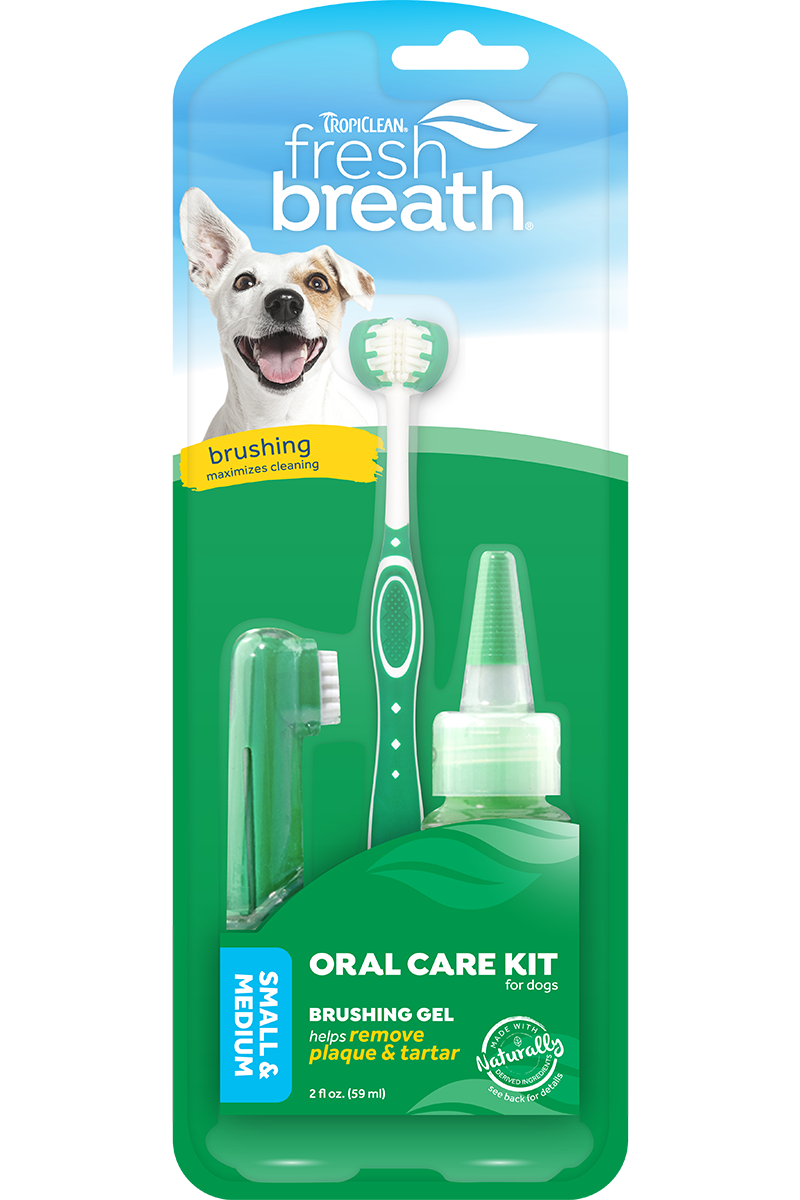 TropiClean Fresh Breath Oral Care Kit for Small & Medium Dogs (2oz/59ml)