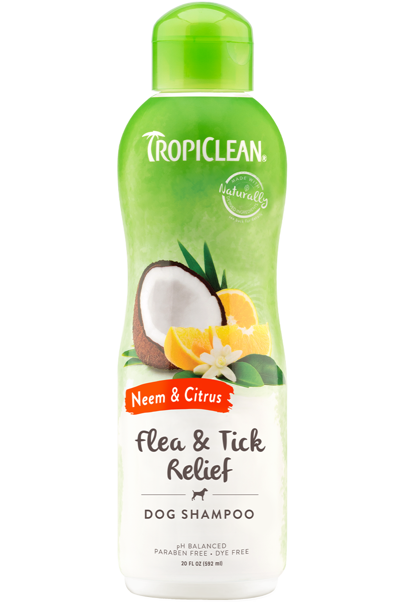 TropiClean Flea & Tick Relief - Neem and Citrus Shampoo (20oz/592ml)