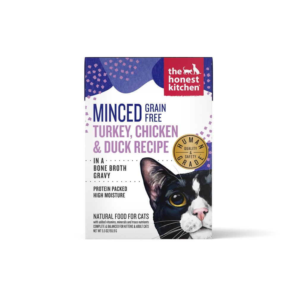 The Honest Kitchen "Minced" Complete & Balanced Chicken, Turkey & Duck in Broth GF Wet Cat Food (5.5oz/155.9g)