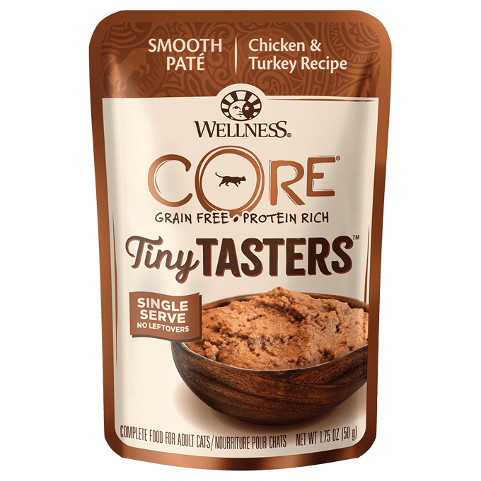 Wellness Core Tiny Tasters - Chicken & Turkey Smooth Paté GF Cat Food Pouch (1.75oz/50g)