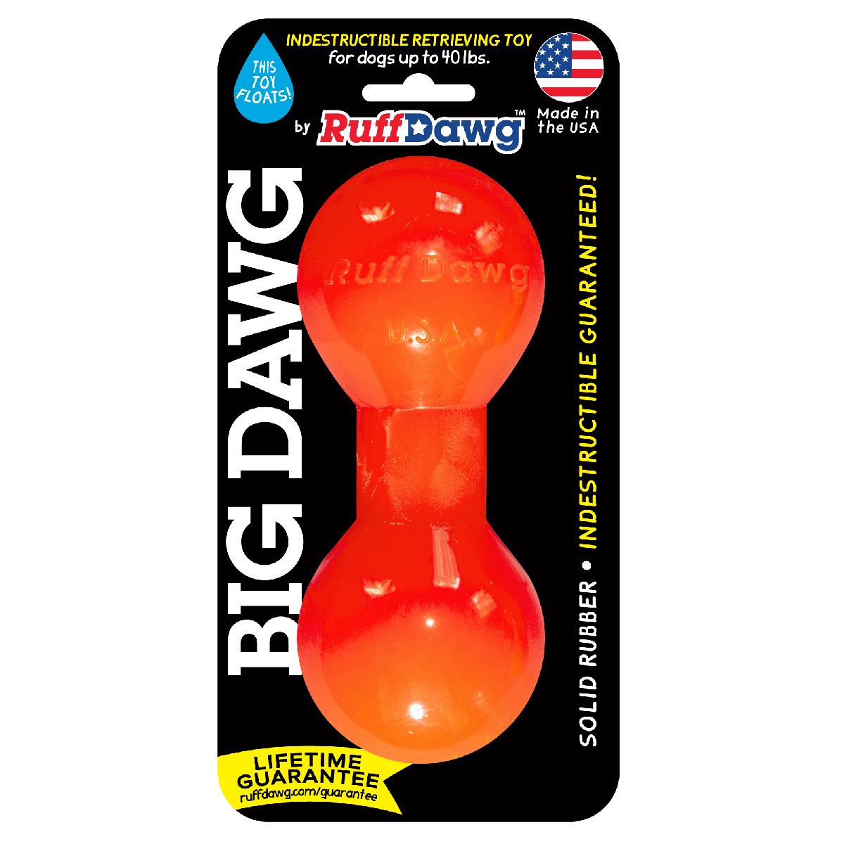 RuffDawg Indestructible Rubber Big Dawg Barbell Dog Toy