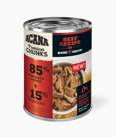 Acana Premium Chunks - Beef Recipe in Bone Broth Canned Dog Food (12.8oz/363g)