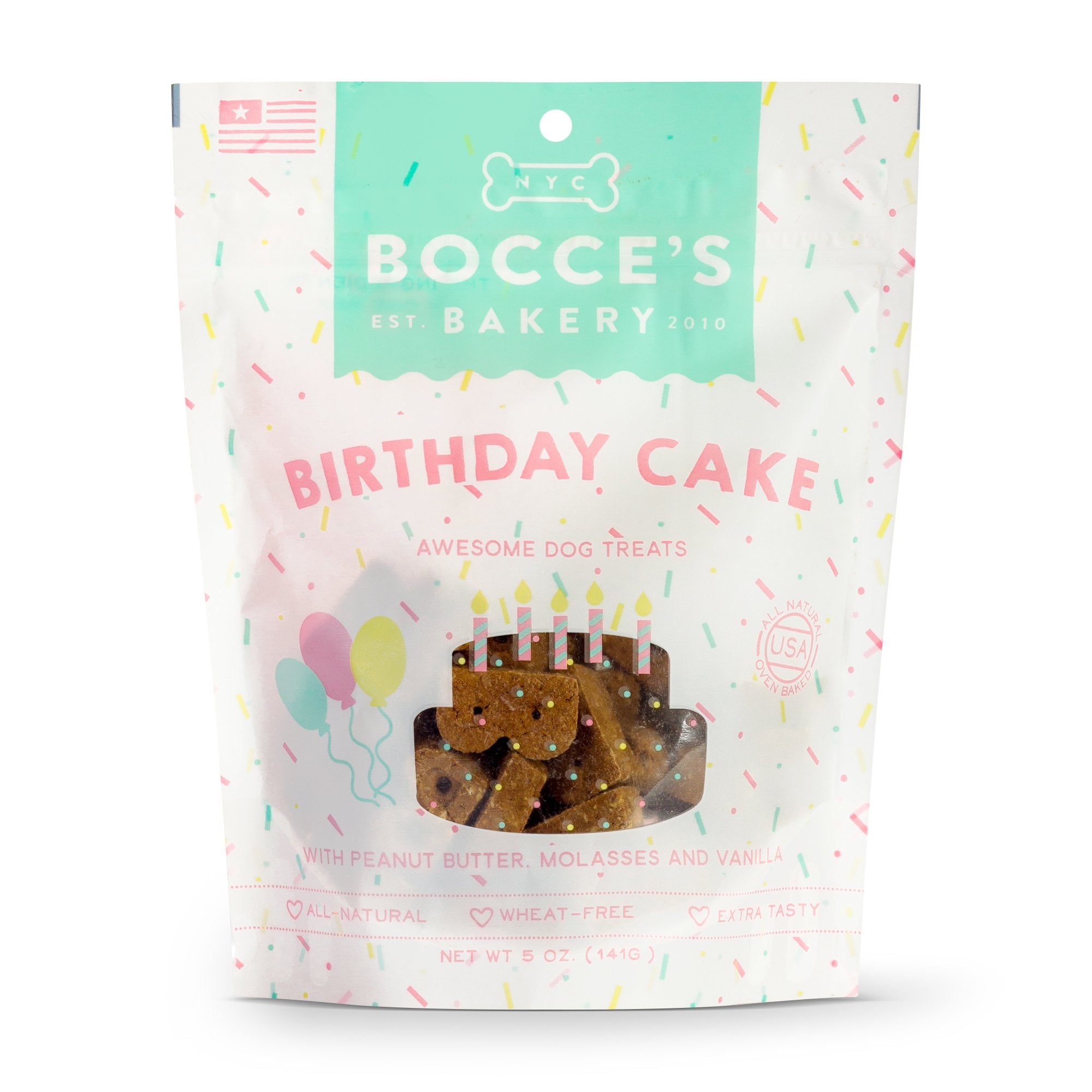Bocce's Bakery Birthday Cake Biscuit Dog Treats (5oz/141g)