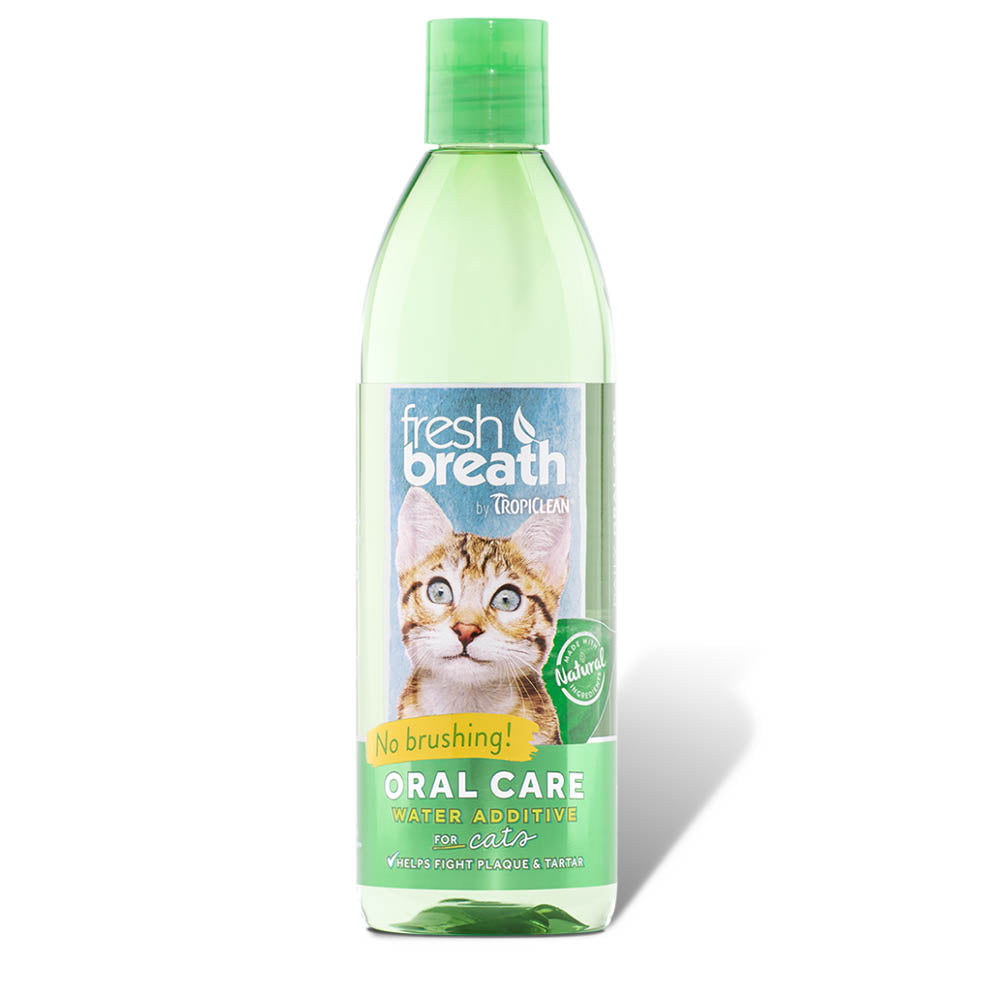 TropiClean Fresh Breath Oral Care Solution Water Additive for Cats (16oz/473ml)