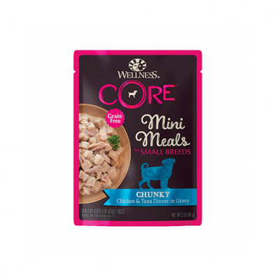 Wellness Core Small Breed Mini Meals - Chunky Chicken & Tuna Entrée GF Wet Dog Food (3oz/85g)