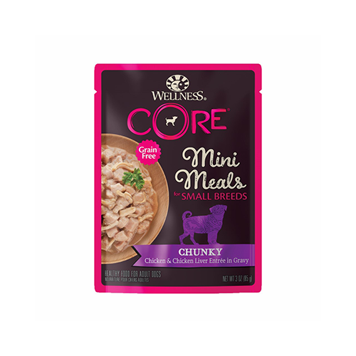 Wellness Core Small Breed Mini Meals - Chunky Chicken & Liver Entrée GF Wet Dog Food (3oz/85g)