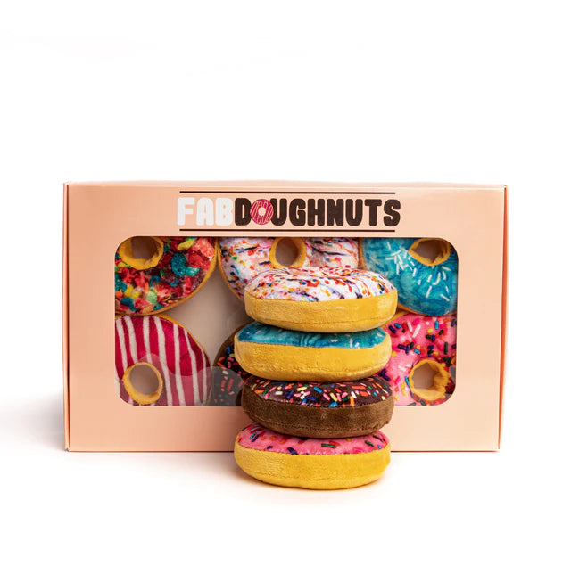 Fabdog Box of Doughnuts Squeaky Dog Toy