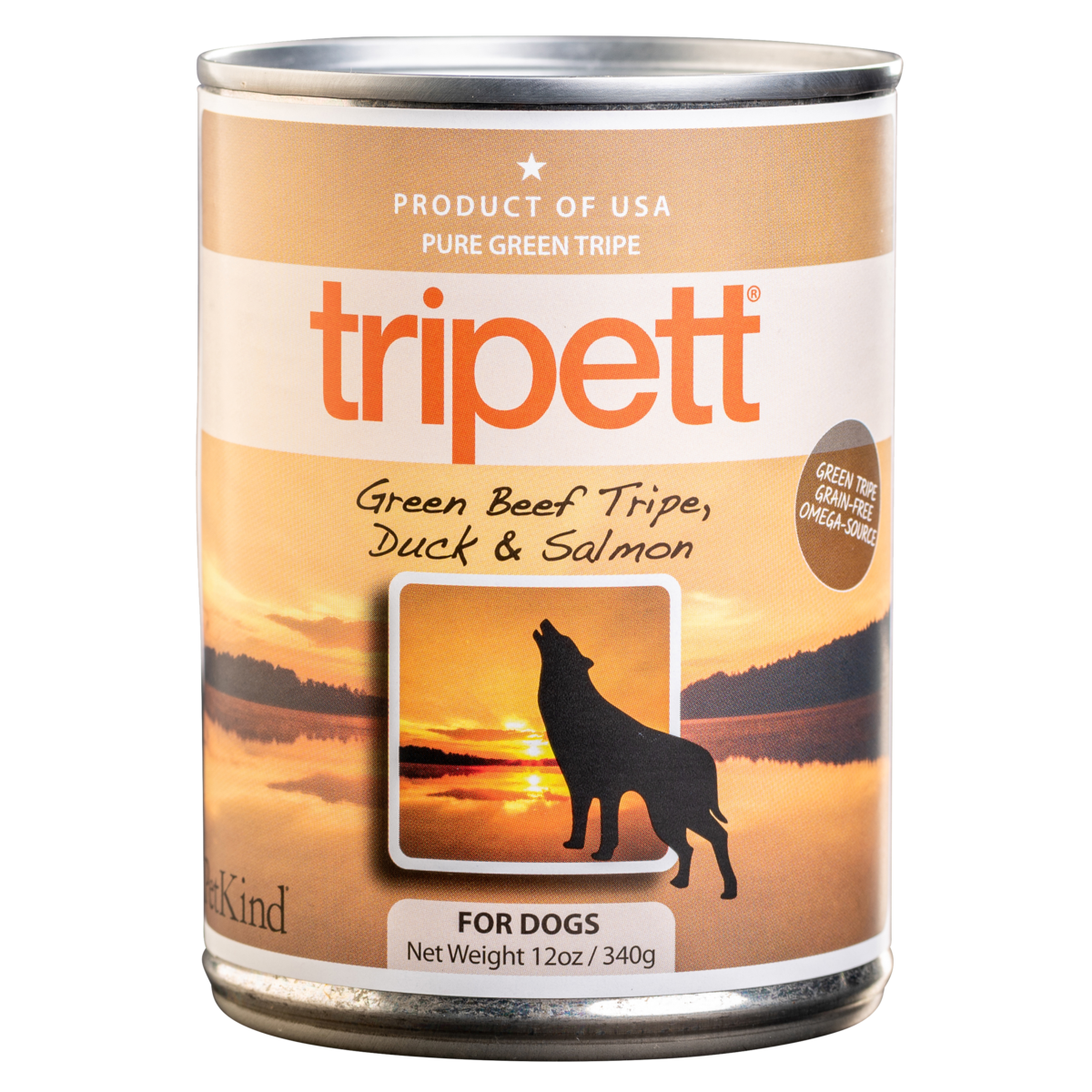 Tripett Green Beef Tripe, Duck & Salmon GF Canned Dog Food (12oz/340g)