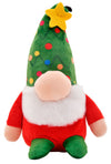 Snugarooz Holmes Gnome - Green Tree Hat - Squeaker &amp; Crinkle Holiday Dog Toy (10&quot;)