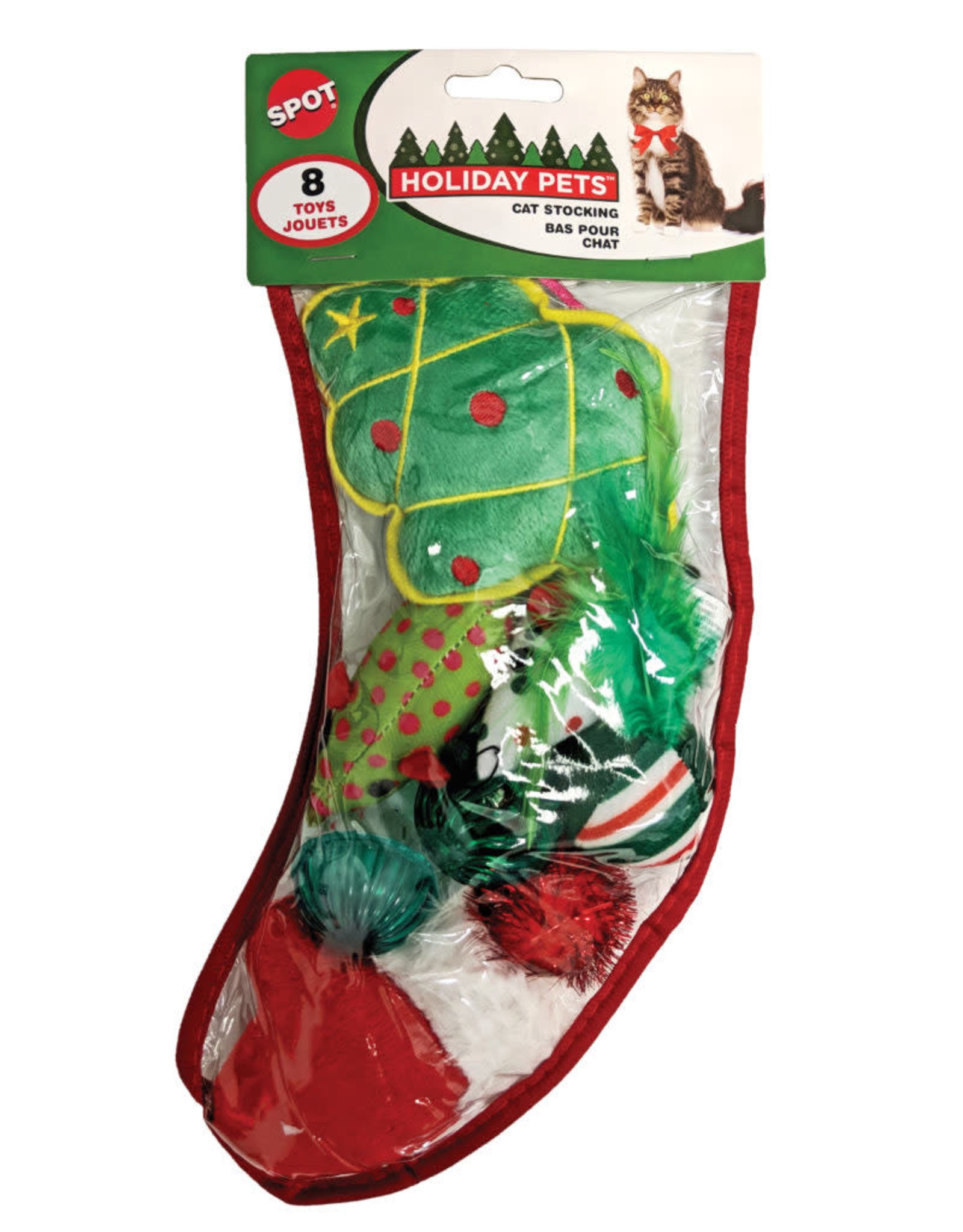 SPOT Holiday Stocking Cat Toy Pack - Med (8pc)