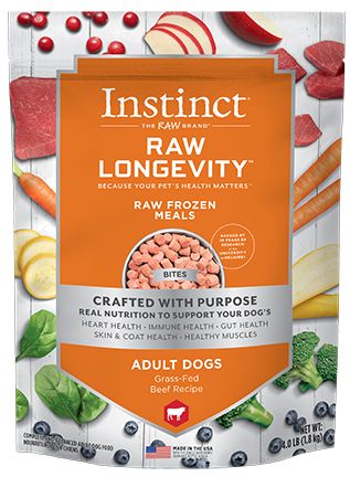 Instinct Longevity Frozen Raw Beef Bites Adult Dog Food (1.8kg/4lb)