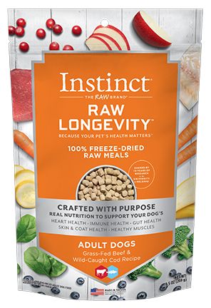 Instinct Longevity - Cod and Beef Freeze Dried Raw Meals Adult Dog Food (9.5oz/269g)