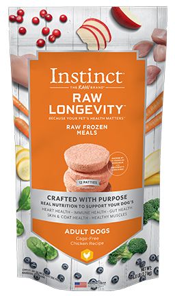 Instinct Longevity Frozen Raw Chicken Patties Adult Dog Food (2.7kg/6lb)