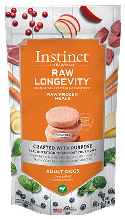 Instinct Longevity Frozen Raw Lamb Patties Adult Dog Food (2.7kg/6lb)