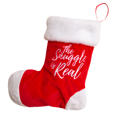 Snugarooz Hide and Squeak Stocking with Rubber Spikey Ball Dog Toy (12")