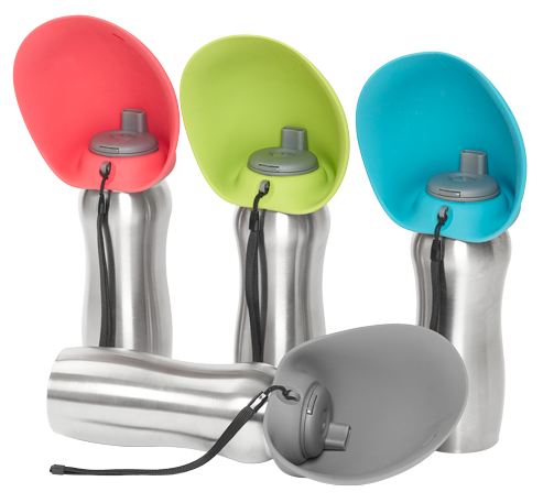 Messy Mutts Stainless Steel Water Bottle with Silicone Bowl