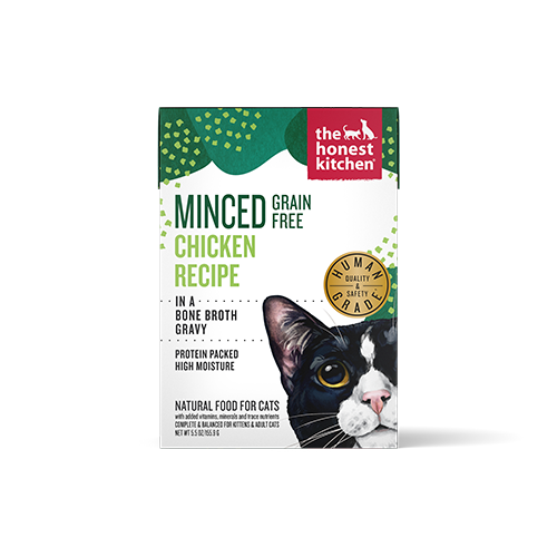 The Honest Kitchen "Minced" Complete & Balanced Chicken in Broth GF Wet Cat Food (5.5oz/155.9g)