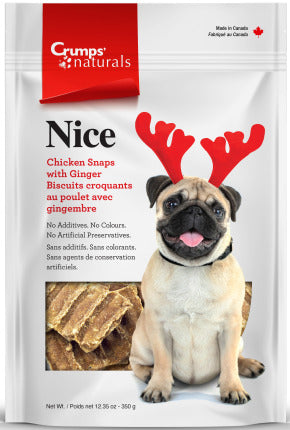 Crumps Holiday "Nice" Chicken Ginger Snaps Dog Treats (12.3oz/350g)