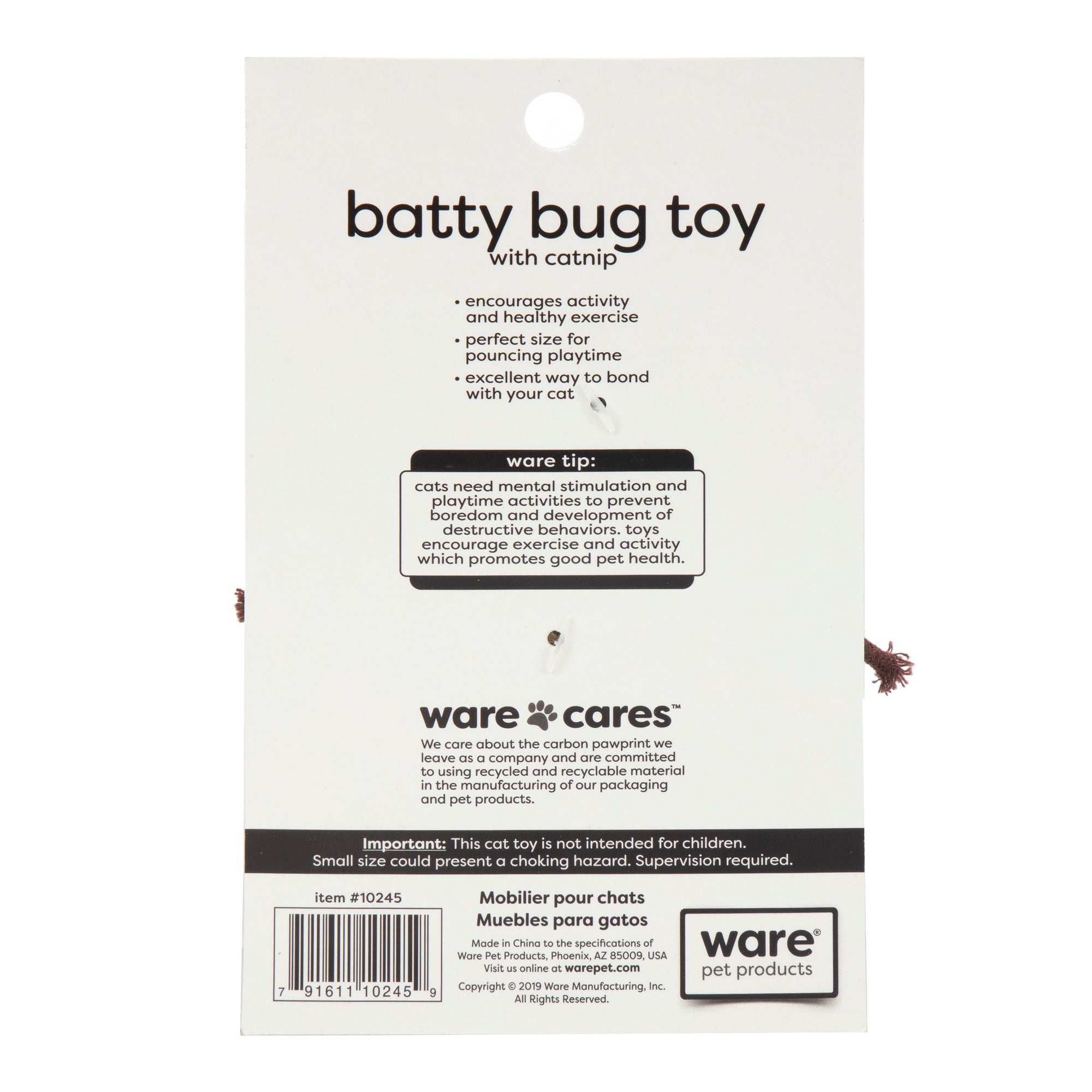 Ware Batty Bug with Catnip Cat Toy (2.5&quot;)