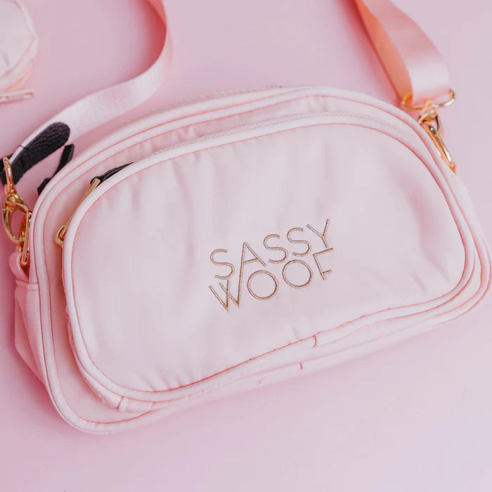 Sassy Woof Walk & Woof Crossbody Bag with Strap