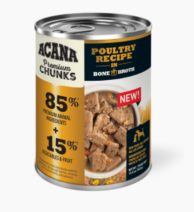 Acana Premium Chunks - Poultry Recipe in Bone Broth Canned Dog Food (12.8oz/363g)