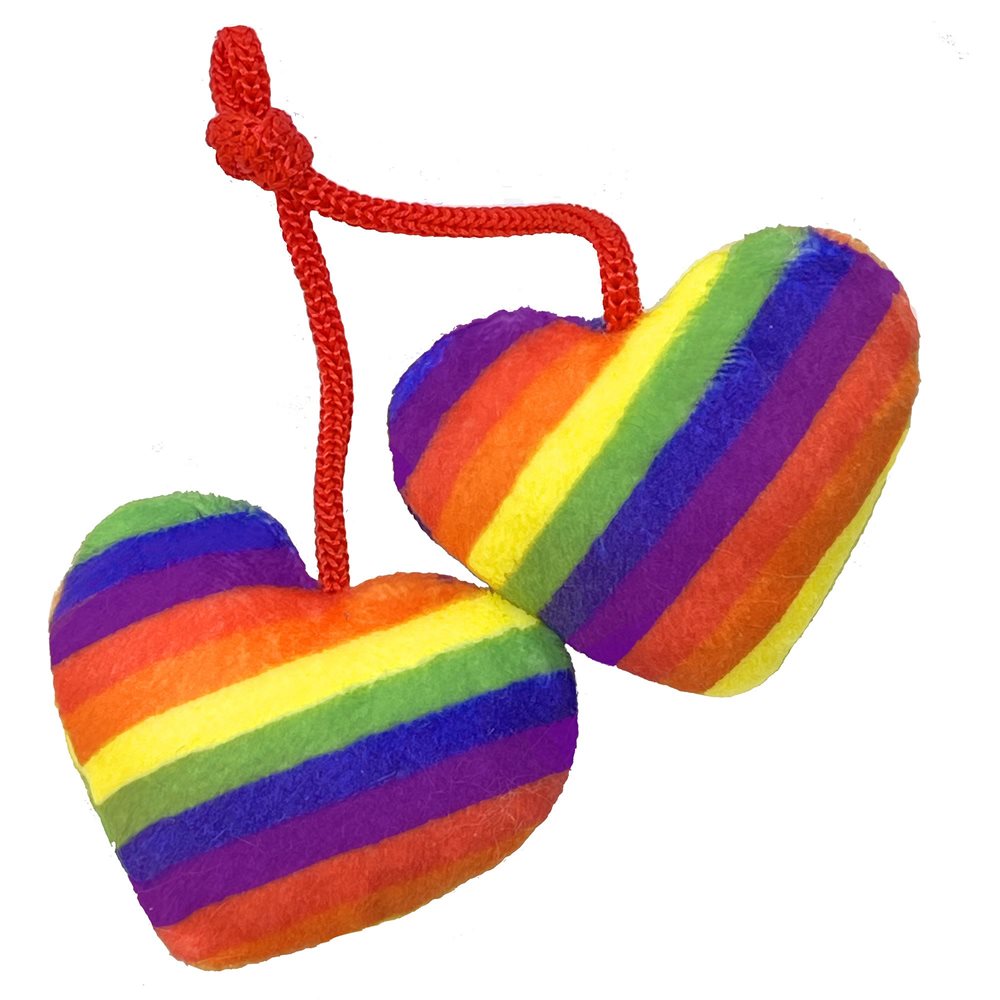 Huxley & Kent Kittybelles Pride Heart Strings with Catnip Plush Cat Toy (5")
