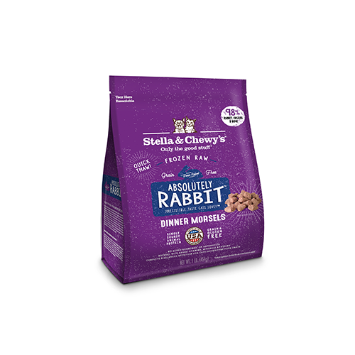 Stella & Chewy's Frozen Raw Absolutely Rabbit Dinner Morsels GF Cat Food (454g/1lb)