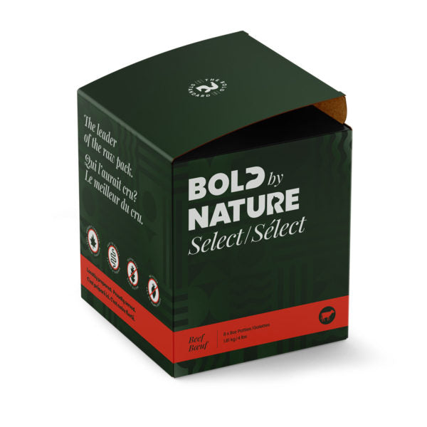 Bold by Nature Select - Frozen Raw Beef Dog Food - Red Stripe Box