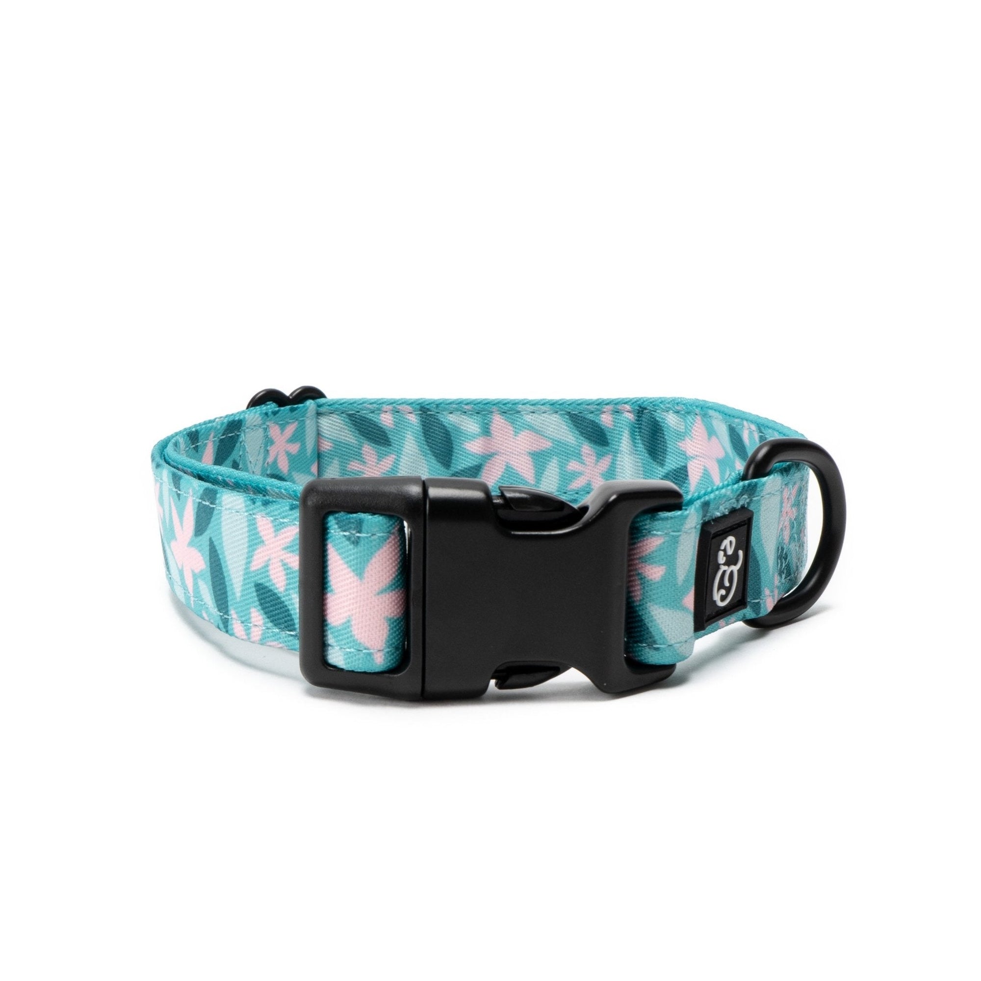 Lucy & Co. Dilly Lily - Blue & Pink - Adjustable Buckle Clip Dog Collar